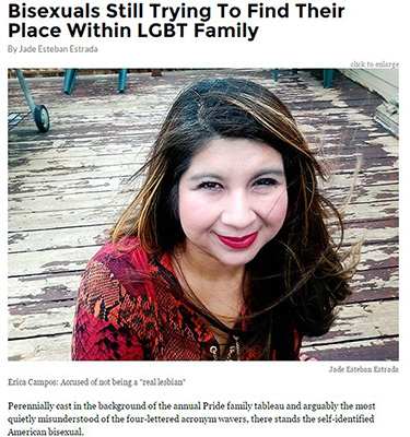 Bisexuals Still Trying To Find Their Place Within LGBT Family by Jade Esteban Estrada Bisexuals Still Trying To Find Their Place Within LGBT Family by Jade Esteban Estrada