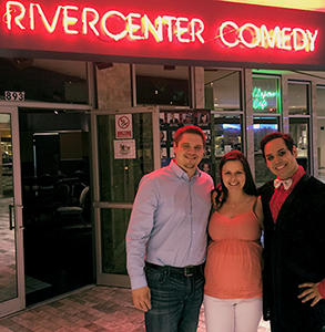 Jade Esteban Estrada with fans at Rivercenter Comedy Club in San Antonio, Texas