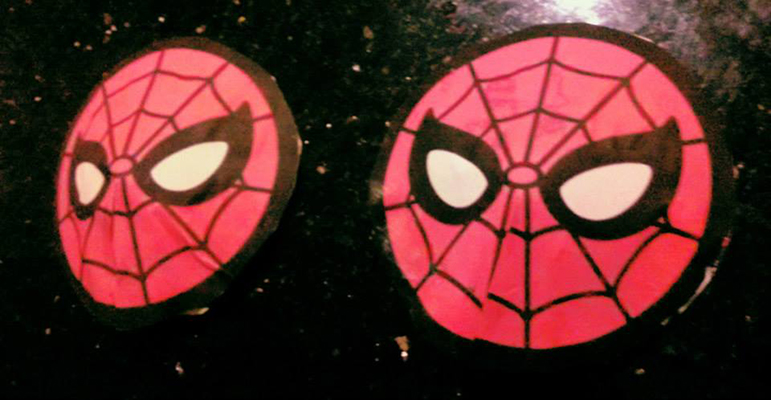Spider-man pasties worn by Pretty Boy Rock Pasties worn by Jade Esteban Estrada aka Pretty Boy Rock